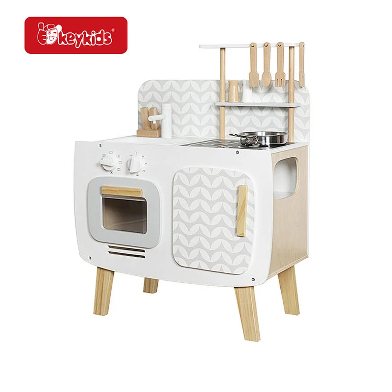 Customize nordic style pretend play wooden toy kitchen set for kids W10C863