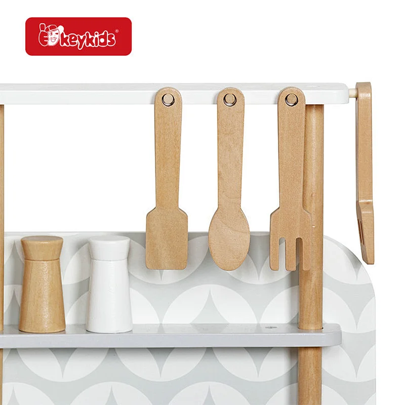 Customize nordic style pretend play wooden toy kitchen set for kids W10C863